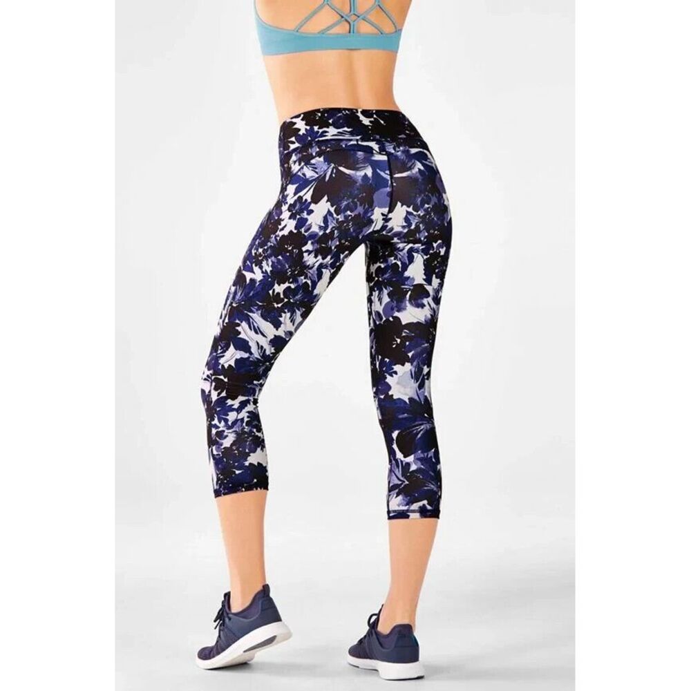 FABLETICS Powerhold Mid-Rise Printed Pureluxe Crop Leggings SIZE XS Gloaming